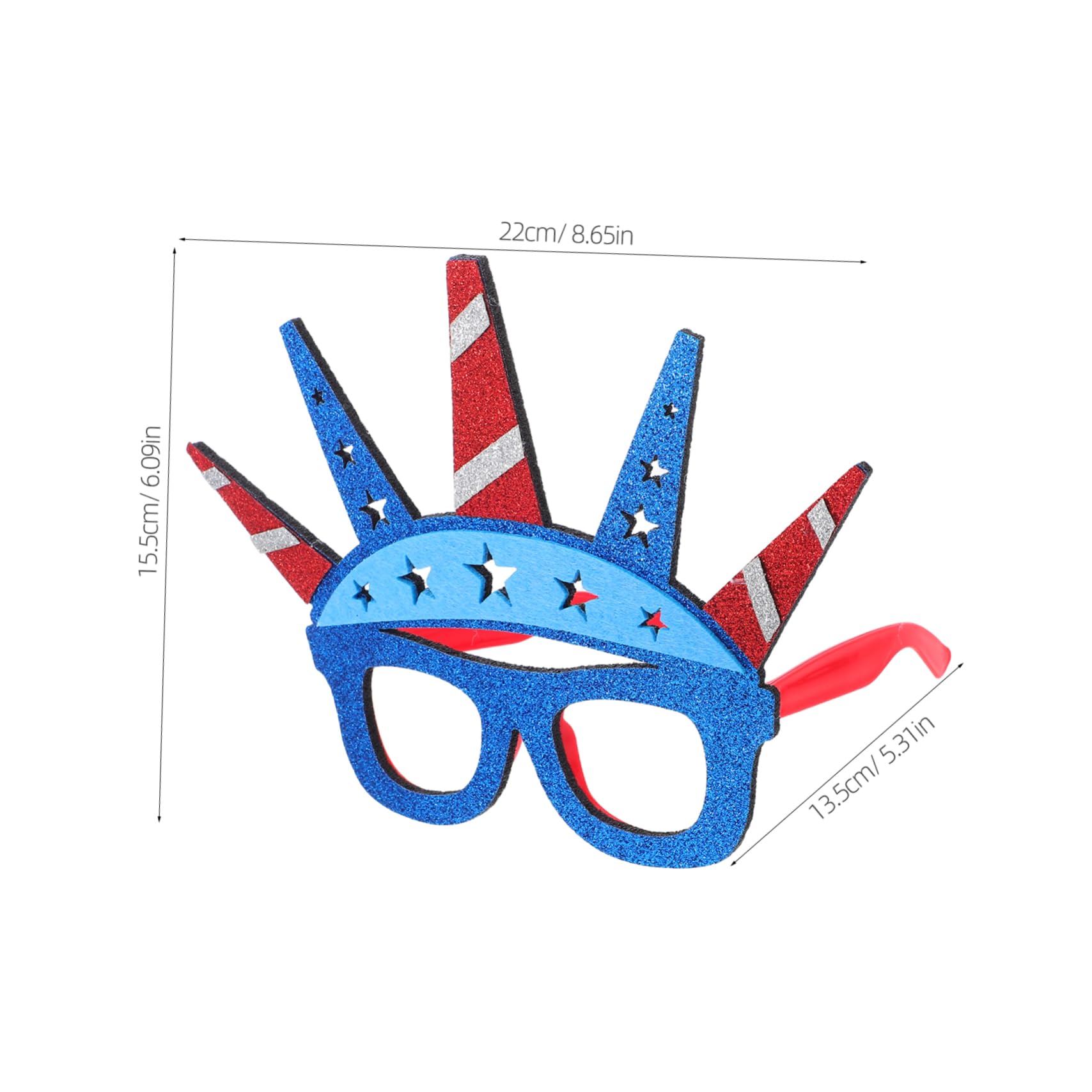 Cabilock Tropical Independence Day Glasses 3 Pack American Flag Themed Fun Props for Celebrations Parties