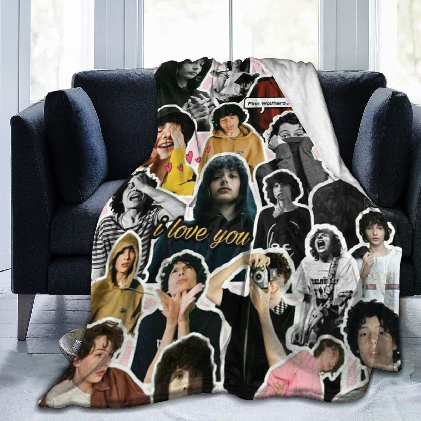 Finn Wolfhard Flannel Blankets Super Soft, Fluffy, Warm, Cozy, Plush, Fuzzy, Thick, for Couch, Sofa,