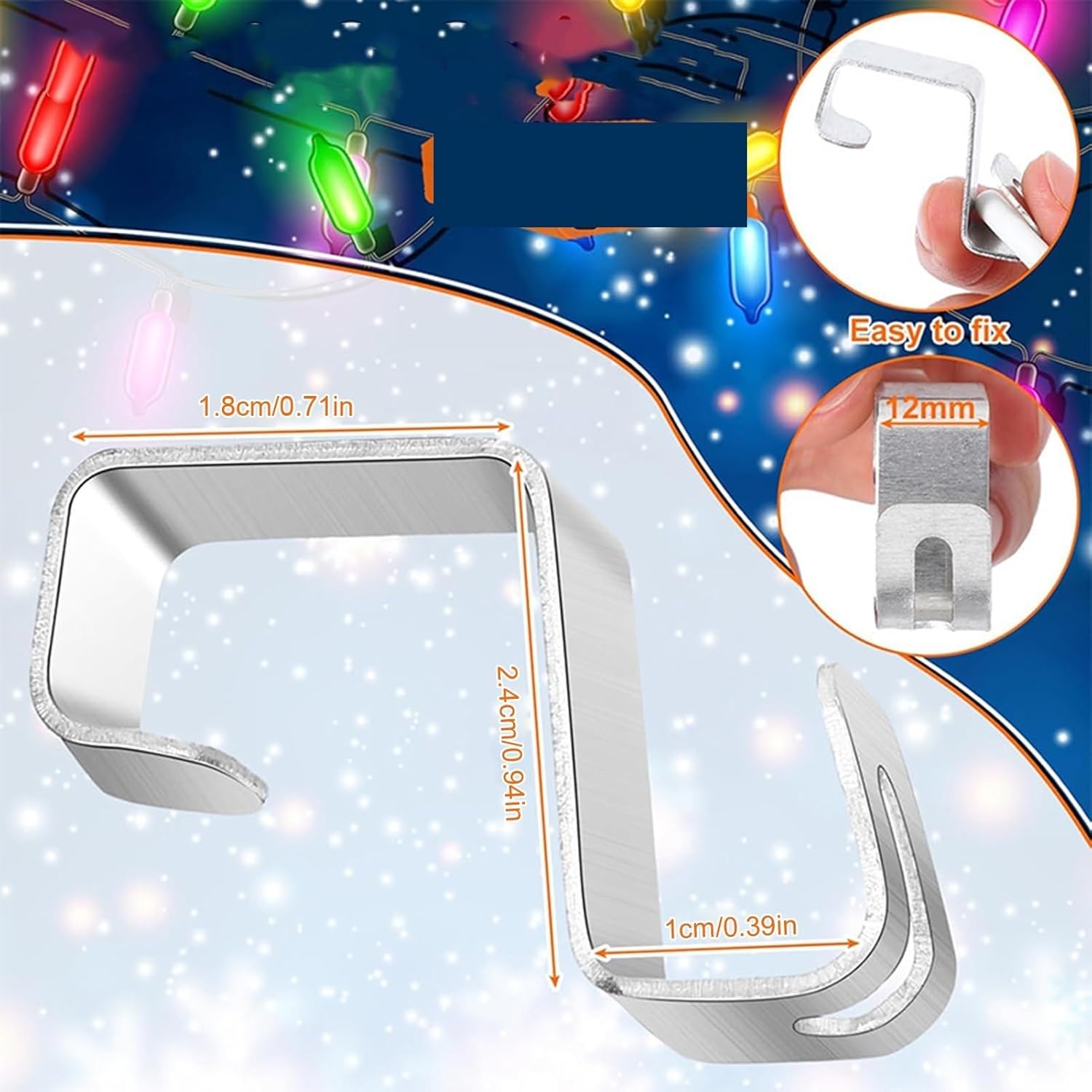 Gutter Light Hook 100pcs S Shape Light Hooks Decorative for Festive Party Accessories