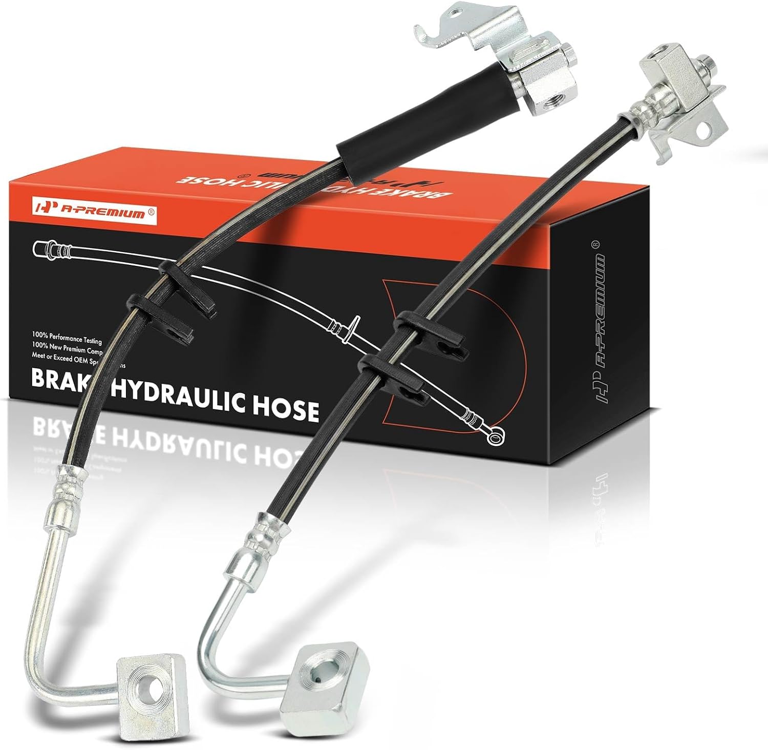 A-Premium Rear Driver and Passenger Side Brake Hydraulic Hose Compatible with Select Jeep Models - WK Series Grand Cherokee 2005-2010, XK Series Commander 2006-2010 - Replace# 52089997AD (Pack of 2)