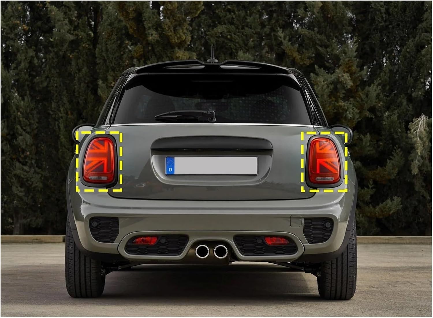Left+Right Gloss Black Rear Lamp Accessory Taillight Surround Trim Rings Bezel Cover Compatible For 2014-2021 Mini Cooper F55 F56 F57