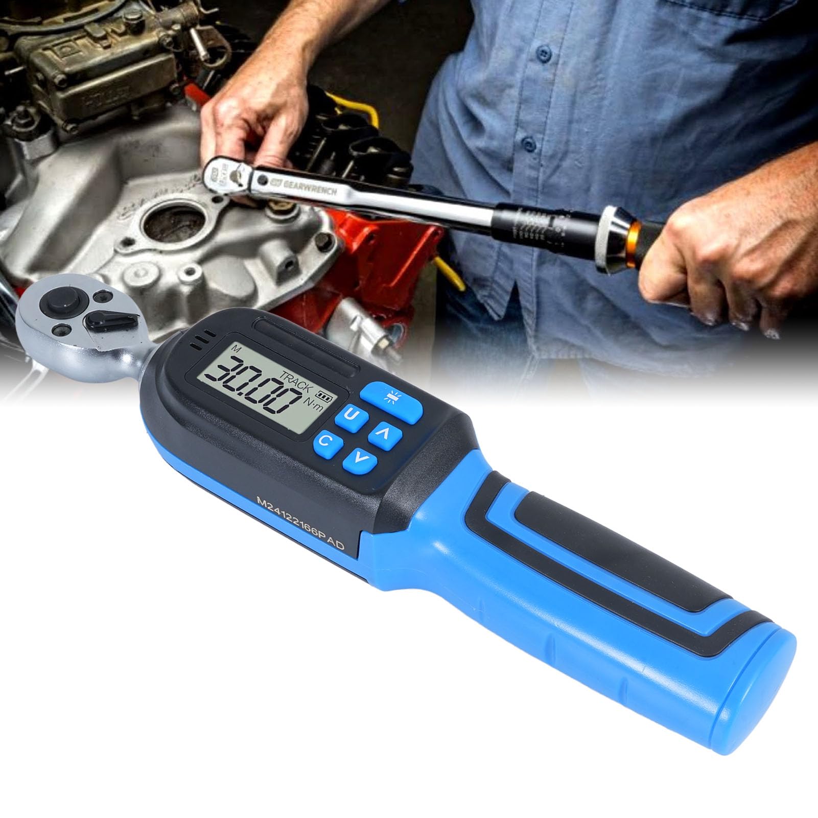 RiToEasysports Chiave di Torsione Digitale da 1/4 Pollici Chiave di Torsione Elettronica da 1,5 a 30 N·m con Cicalino di Memorizzazione Dati Traccia Picco LCD LED per Riparazione Auto Moto