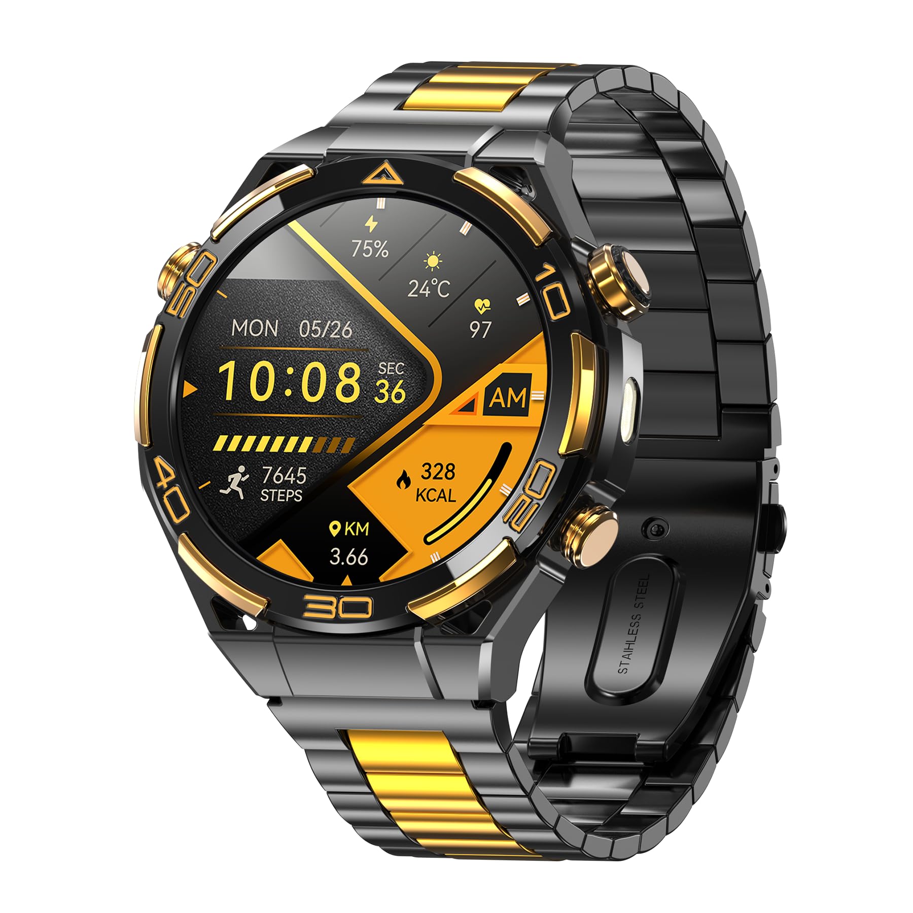 Smartwatch con GPS, AI, Torcia, Bussola, Display AMOLED 1,43" Always-On, Smartwatch Uomo con Notifiche e Chiamate Bluetooth, 120+ Modalità Sportive, Orologio Intelligente Compatibile con Android e IOS