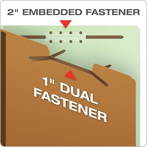 Miniatura 5 de Pendaflex - Carpetas de clasificación de final de tablero tamaño legal 1 divisor 25 pulgadas de expansión verde claro corte recto 10BX 23314