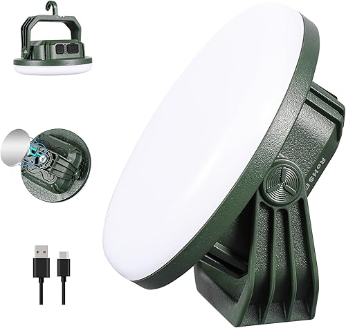 VAVOFO Linterna LED de camping de 30 W recargable, 124 LED con 3 modos de iluminación, 3000 lúmenes, 7200 mAh luz portátil con imán, impermeable