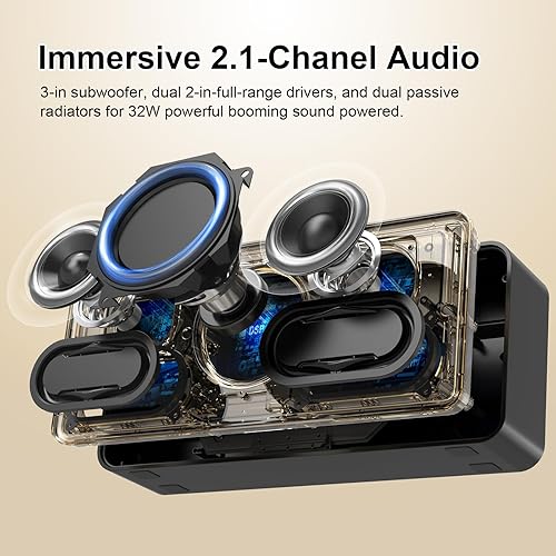 Miniatura 2 de DOSS SoundBox XL - Altavoz Bluetooth con subwoofer, sonido fuerte de 32 W, graves en auge, tecnologías DSP duales, tiempo de reproducción de 10
