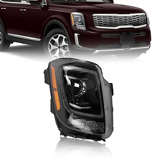Halogen Headlights Assembly Compatible with 2020 2021 2022 Kia Telluride Left Driver Side Headlamp Replace # 92101-S9500
