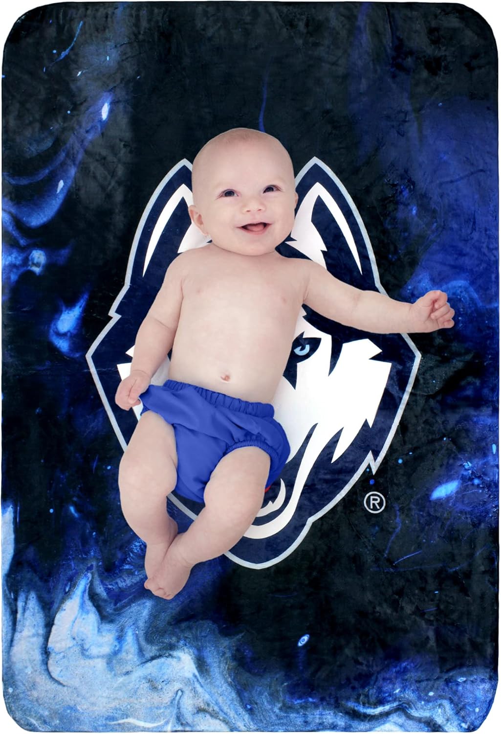 College Covers Everything Comfy UConn Huskies Color Swept Soft Throw Blanket, 30" x 40"