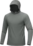 MAGCOMSEN UPF 50+ Sun Protection Shirts Quick Dry Long Sleeve Rash Guard Lightweight Hoodie Shirt Fishing pour homme