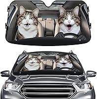 Vista 27 de GENANY Parasol Divertido para Parabrisas de Pareja de Perros Golden Retriever Lindos para Coche SUV Camión (55x30 Pulgadas), Parasol