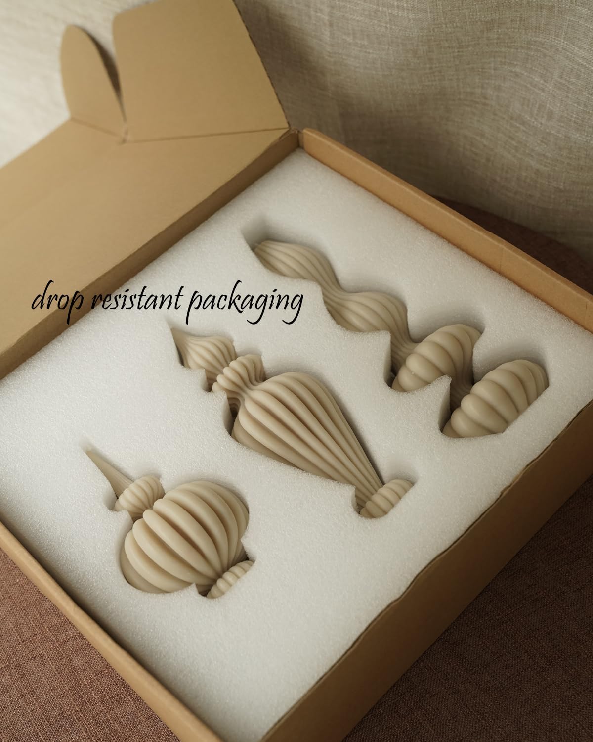 Set of 3 Pillar Candles Scented Soy Wax Elegant Aesthetic Modern Candle Housewarming Gift Home Room Shelf Decor Idea Shelf & Table Decor，Sandstone