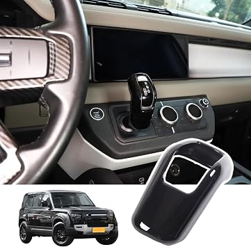 Car Shift Handle Cover Compatible for Land Rover Defender 90 110 130 2020-2023 Shifter Gear Shift Knob Cover Shift Knob Protective Cover Gear Shift Knobs Trim Piano Black