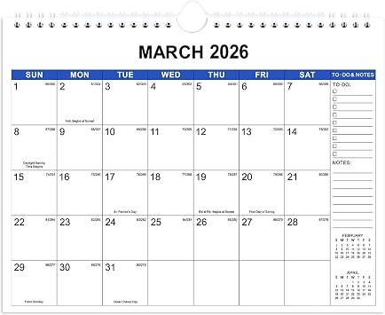2026 Wall Calendar - Wall Calendar 2026 Monthly from January 2026 - December 2026, 11x 8.5, 12 Months, Suitable for Hanging on the Wall