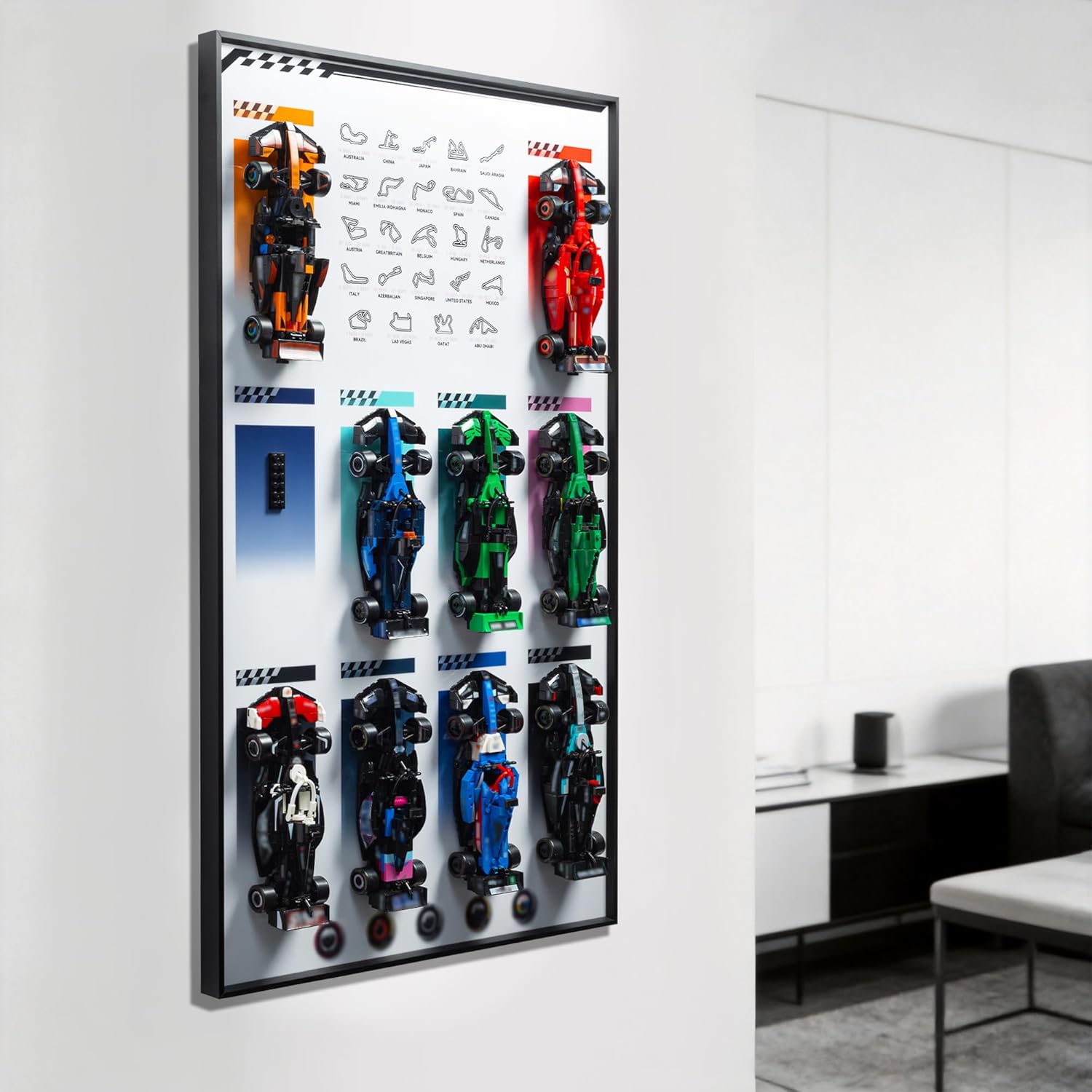 Wall Mount Designed for Lego Speed Champions F1 Performance Race Car Building Set 77242-77251 Adult Collectibles Wall Display Mount Home or Office Décor Gradient Color (No Car Included)