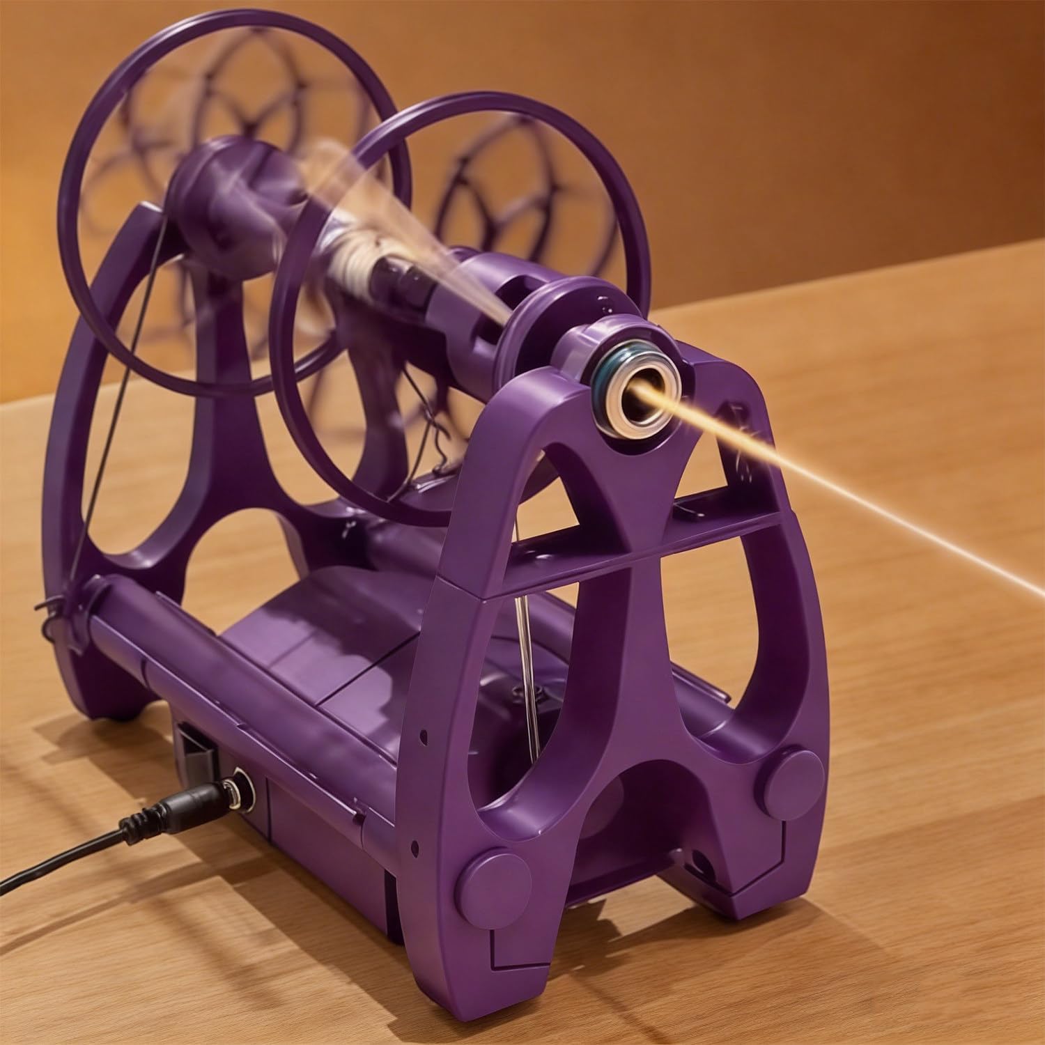 Electric Spinning Wheel, 12v Spinning Wheel for Yarn, 800rpm Max Speed, with 3 X 8-Ounce Spools, Modular Design, 12.0mm Bore Diameter, for Yarn Weaving Purple