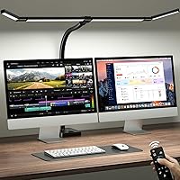 Vista 11 de ONEMIX Lámpara de escritorio LED de 42 pulgadas con abrazadera, luz de escritorio de arquitecto con control remoto, barra ajustable de 4 segmentos