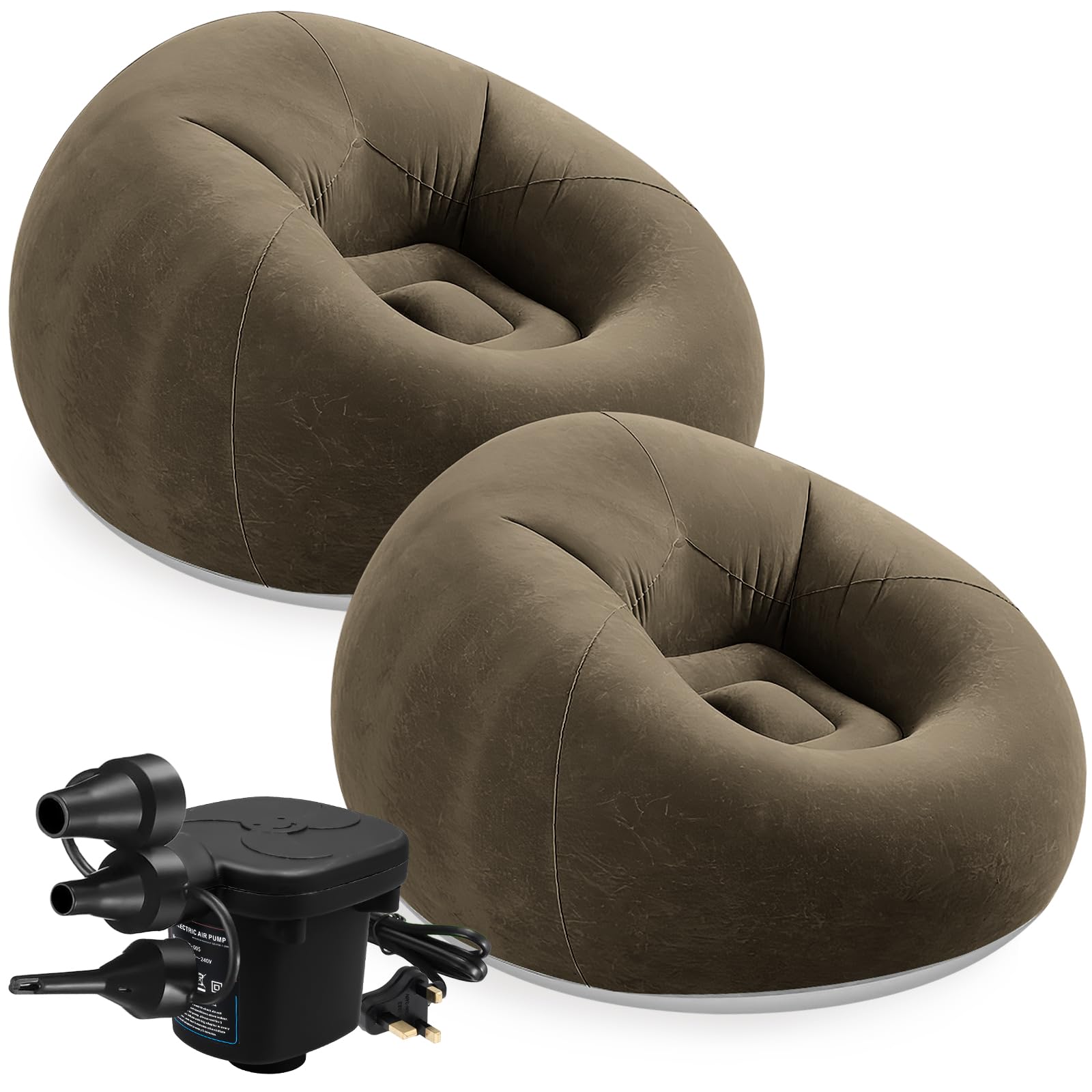 MSYU 2 Pcs Inflatable Bean Bag Chairs with Electric Air Pump