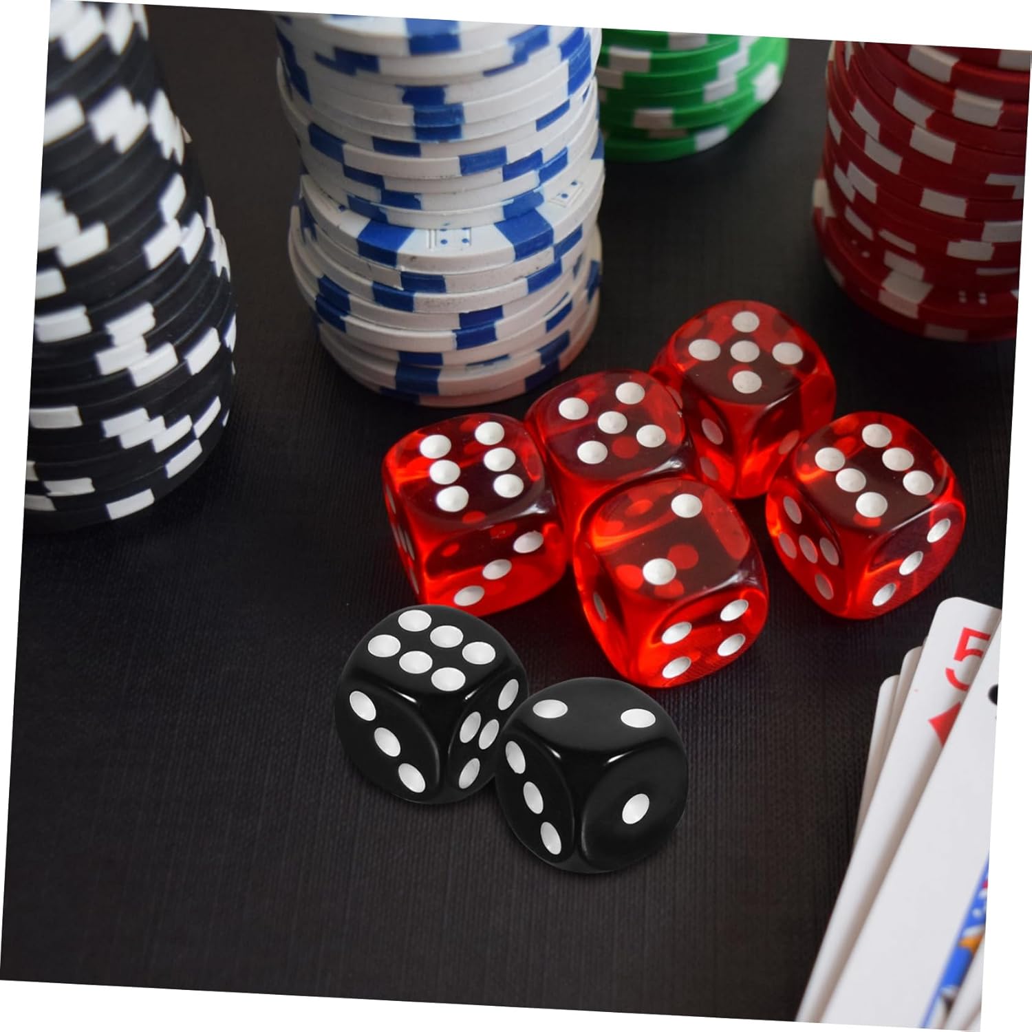 5sets Multi Sided Acrylic Dice for Board Games Lightweight Dice Accessories for Parties and Home Gaming Experience 50pcs*5