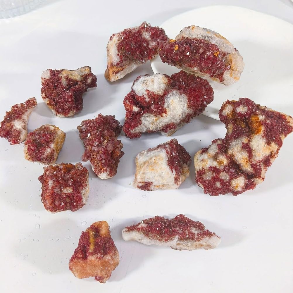 Crystal Mark Red Crystal Mark Raw Stone Collection Teaching Crystal Cluster Stone Home Stone Ornaments,80~160g