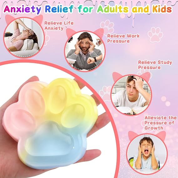 Taba Squishy, Giant Taba Squishy Paw, Squishy Fidget Toys, Fufu Sensory Squeeze Toy for Kids Adults, Sticky Squishies Fidget Toys for Stress Relief, Party Favors Novelty Things Birthday Gifts