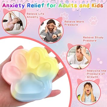 Taba Squishy, Giant Taba Squishy Paw, Squishy Fidget Toys, Fufu Sensory Squeeze Toy for Kids Adults, Sticky Squishies Fidget Toys for Stress Relief, Party Favors Novelty Things Birthday Gifts