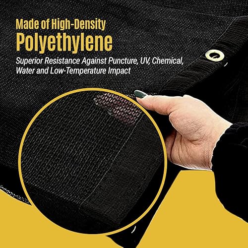 Miniatura 3 de AdirPro Lona de malla de punto resistente, 10 x 12 pies, lona negra con ojales para parques infantiles, porche, patio, patios traseros, piscinas,