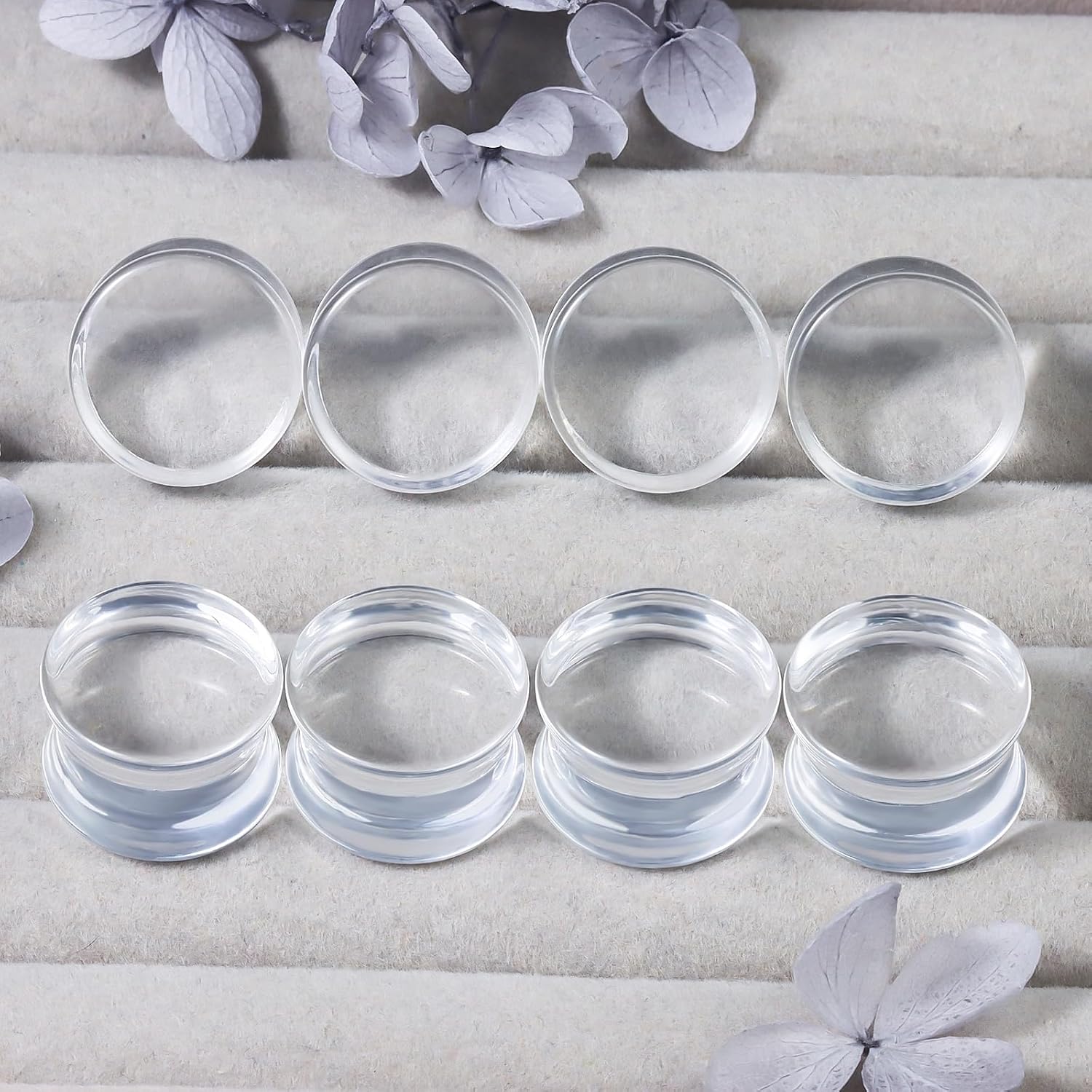 6G-30mm Acrylic Solid Gauges for Ear Tunnel Plugs Stretcher lightweight Plugs Clear Double Flared Flesh Tunnels Earrings for Women Men - Image 3