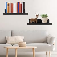 ANBEEISS 2 darabos fekete fali polc szett 20x12 cm, lebegő polcok konyhához fürdőszobához nappalihoz 2