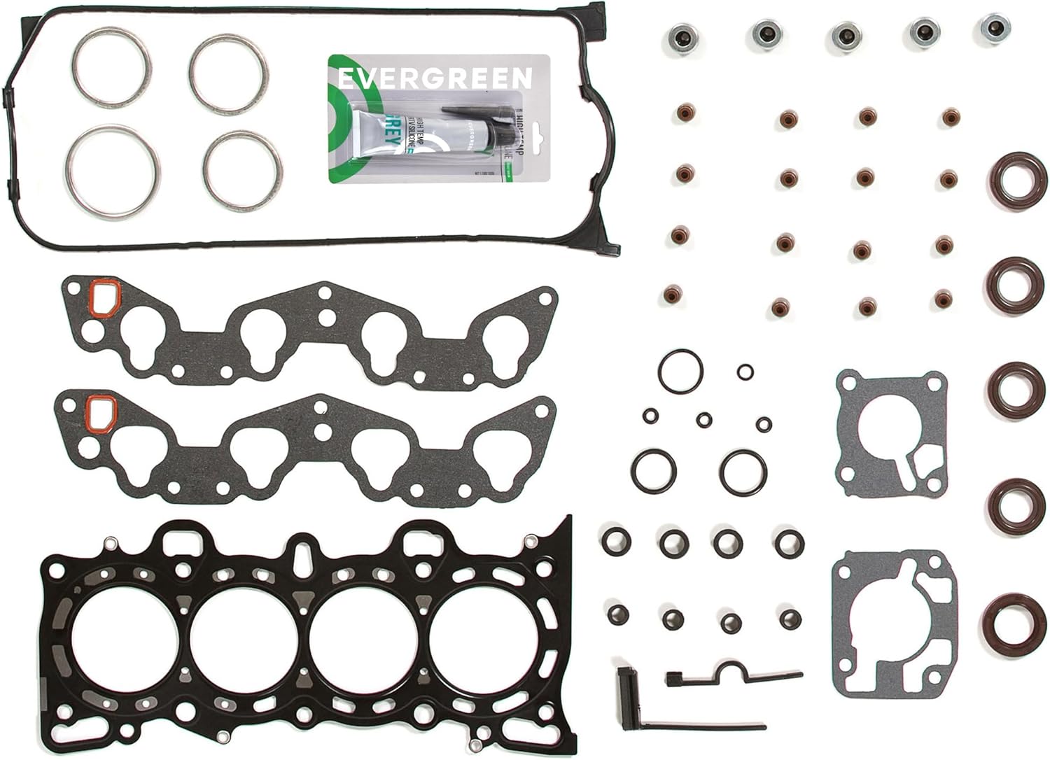 Evergreen SA-5494168796-6 Full Gasket Set Bearings Rings Fit 92-95 Honda Civic Del Sol D16Z6