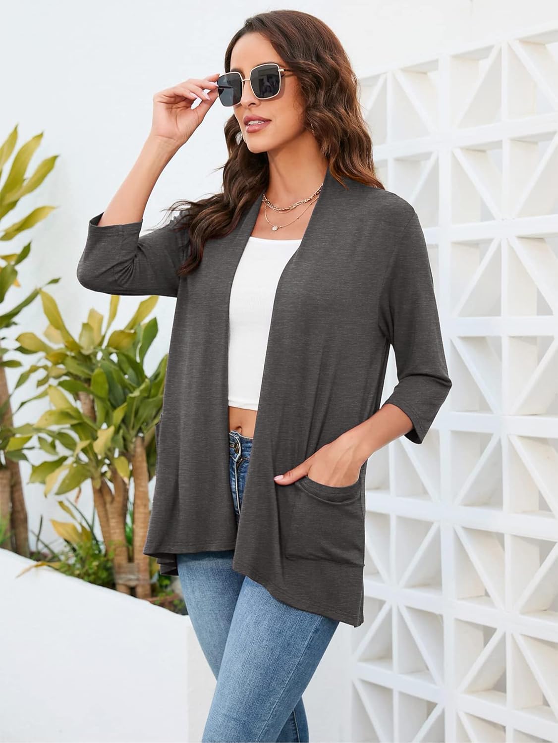 DouDou（ドゥドゥ）の「CALABRIAインターシャ2WAYカーディガン（ニット