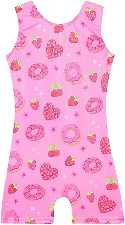Leotards for Girls Gymnastics Toddler Dance Biketards Mermaid Unicorn Athletic Dance Wear Shiny Rainbow Blue Hotpink