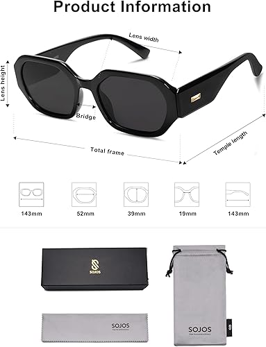 Miniatura 5 de SOJOS Polarized Sunglasses For Women Retro Rectangle Womens Sun Glasses Trendy Narrow Square 90s Shades SJ2232