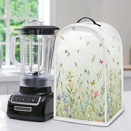 Miniatura 4 de Funda para licuadora con estampado floral de mariposas, a prueba de polvo, lavable, para electrodomésticos, cubierta antipolvo, plegable, duradera,