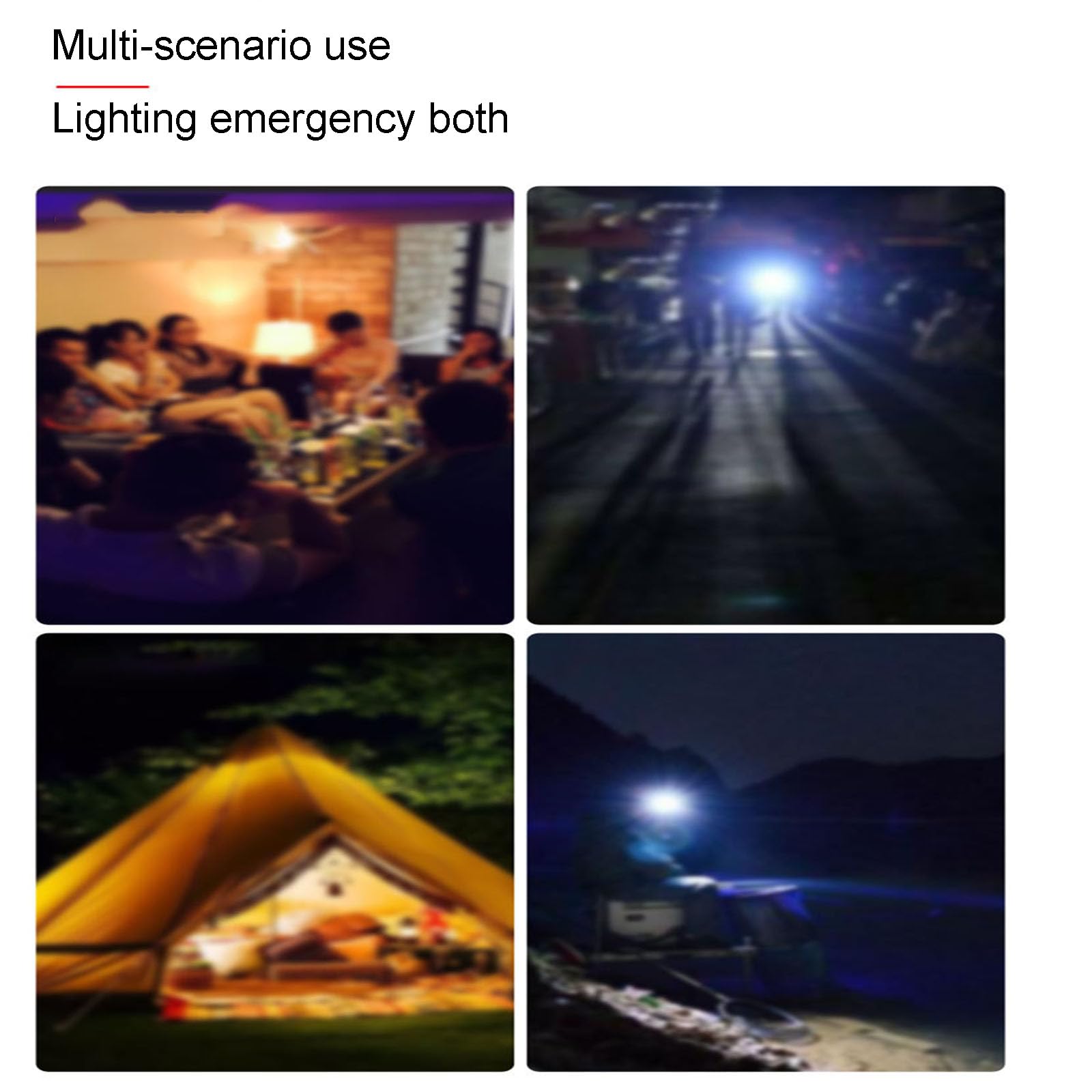 Oświetlenie kempingowe LED, światło o szerokości 100 m², niekończące się ściemnianie, podwójne szybkie ładowanie USB, widoczna moc, wysoka jasność i oszczędność energii, wieloscenowe oświetlenie