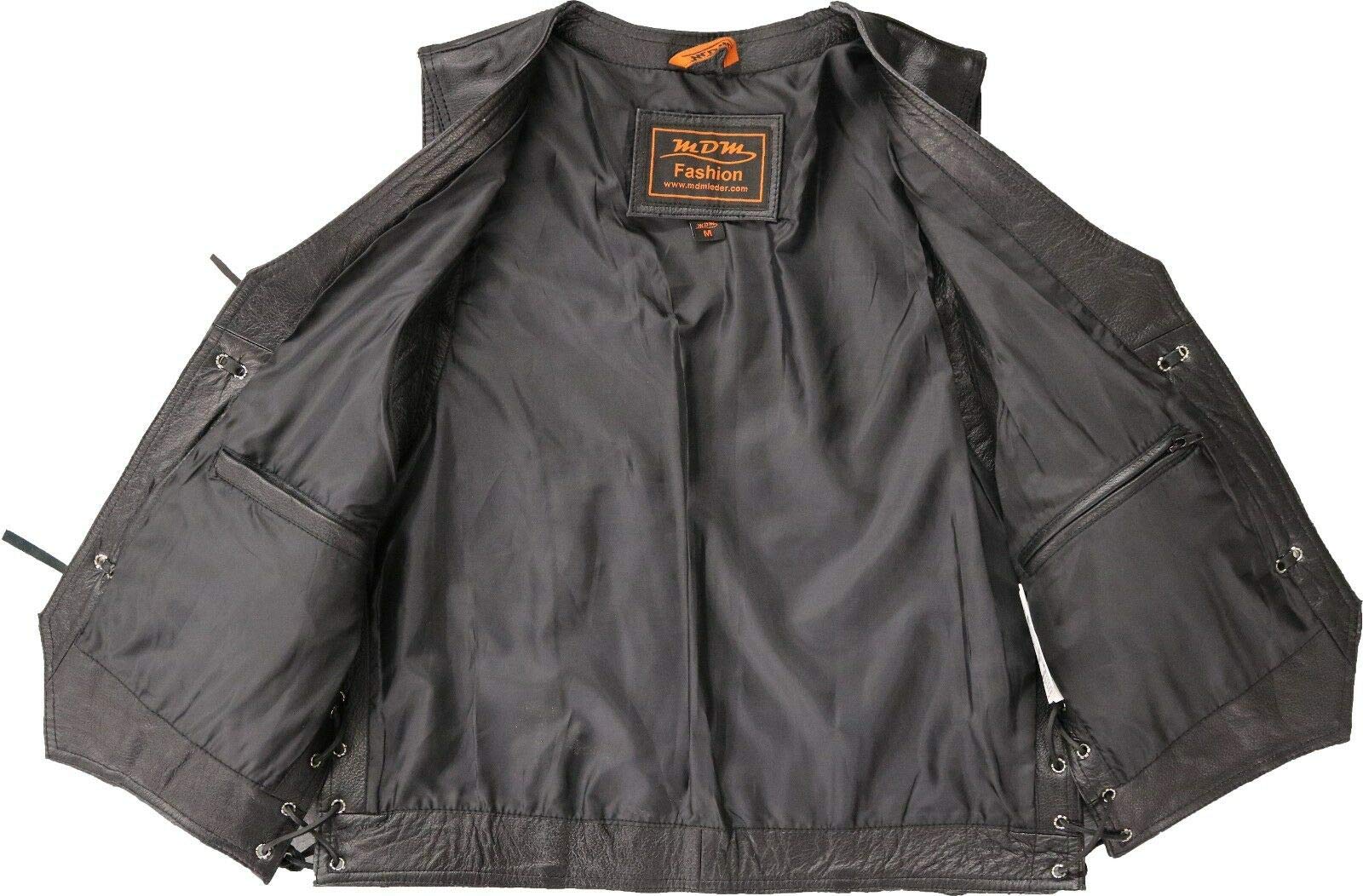 MDM Conchos Lederweste in schwarz aus echtem Leder