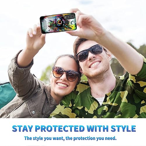 Miniatura 207 de AT&T Calypso 2 (U319AA) Funda con protector de pantalla de vidrio templado resistente con función atril integrado para debut de críquet, ciervo