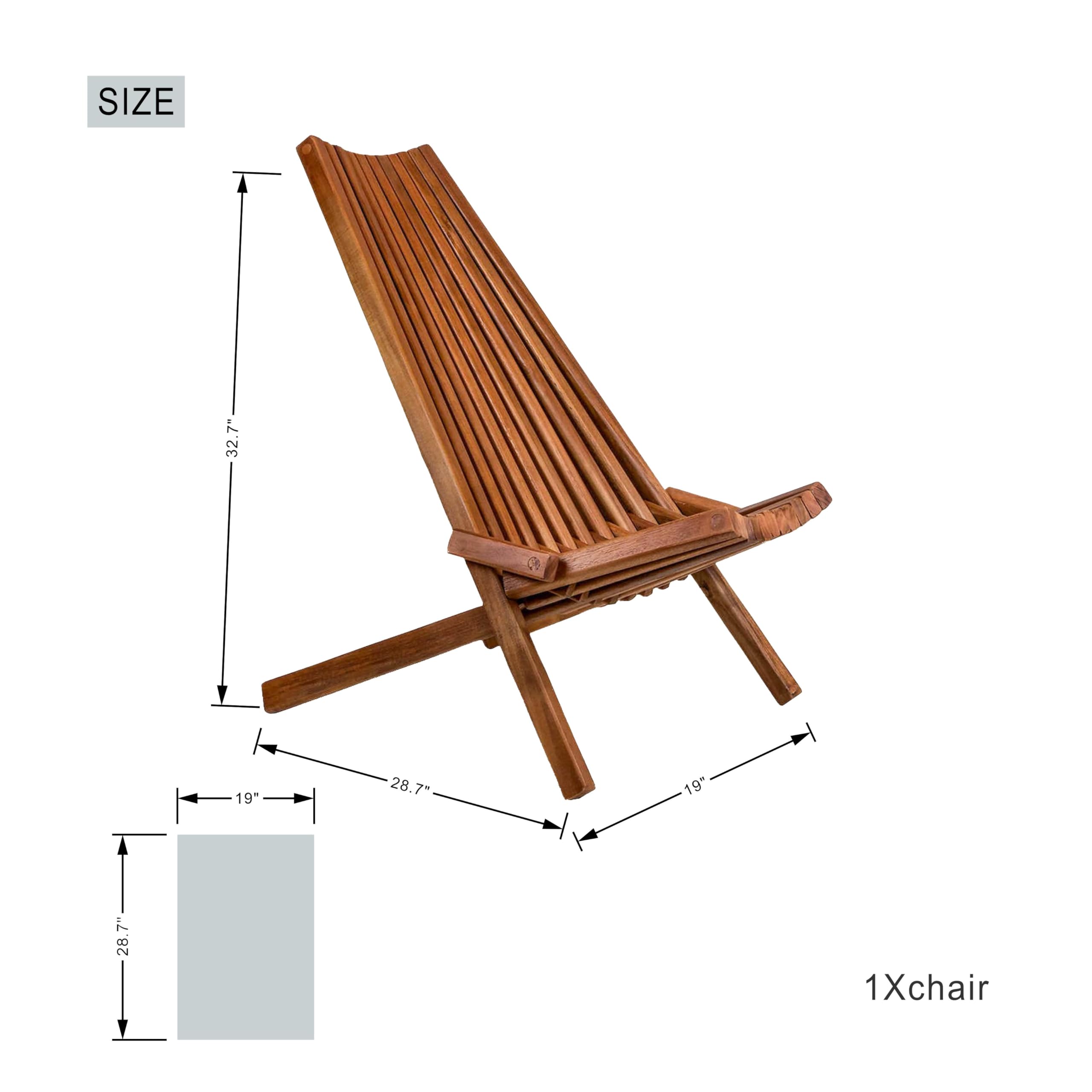 Amazon.com : Abrihome Outdoor Wooden Folding Chair Low Profile