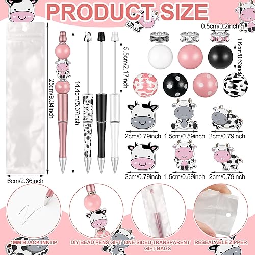 Miniatura 8 de Colarr Juego de 24 bolígrafos de plástico con cuentas, kit de fabricación de bolígrafos de cuentas surtidas, cuentas de madera, cuentas de cristal,