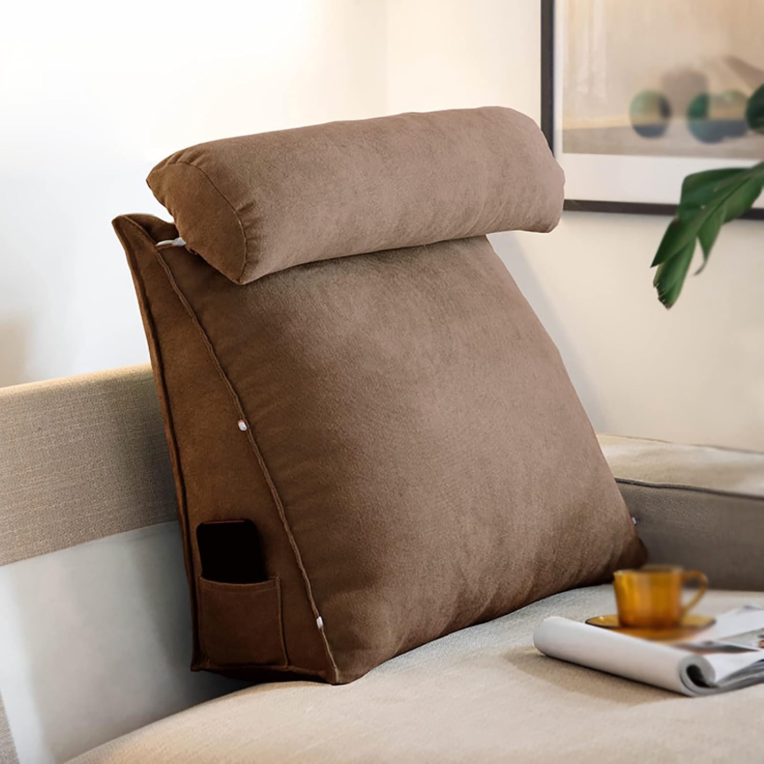 Triangular Backrest Positioning Pillow - Reading and Bed Rest Pillows,Multifunctional Wedge Pillow,PP Cotton Filling,Perfect for Backrest Pillow for Relaxing, Playing,Reading Or Watching TV