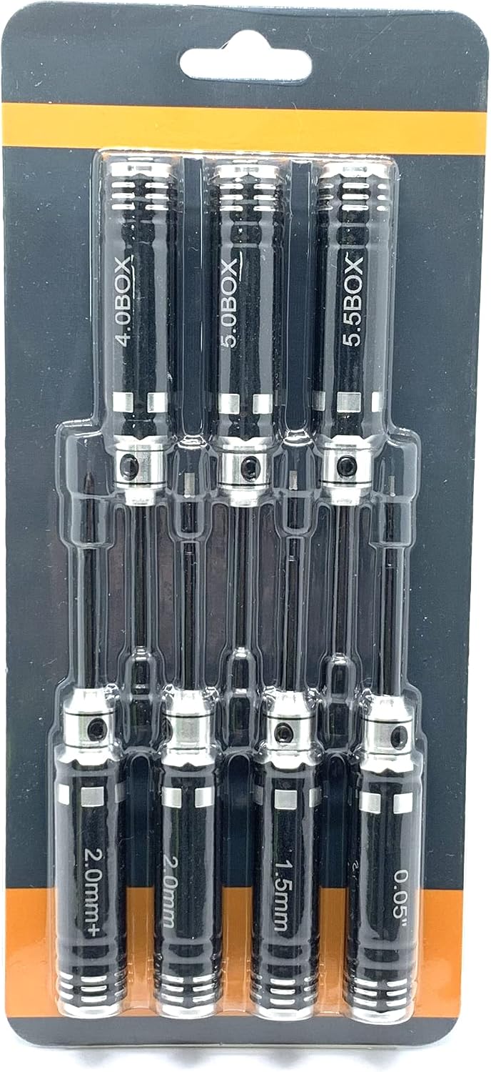 KingVal 7PCS Hex Screwdrivers Nut Socket Driver RC Repair Tool Kit Screw Driver Compatible with TRX4M SCX24 FCX24 1/18 1/24 RC Mini Crawler Car