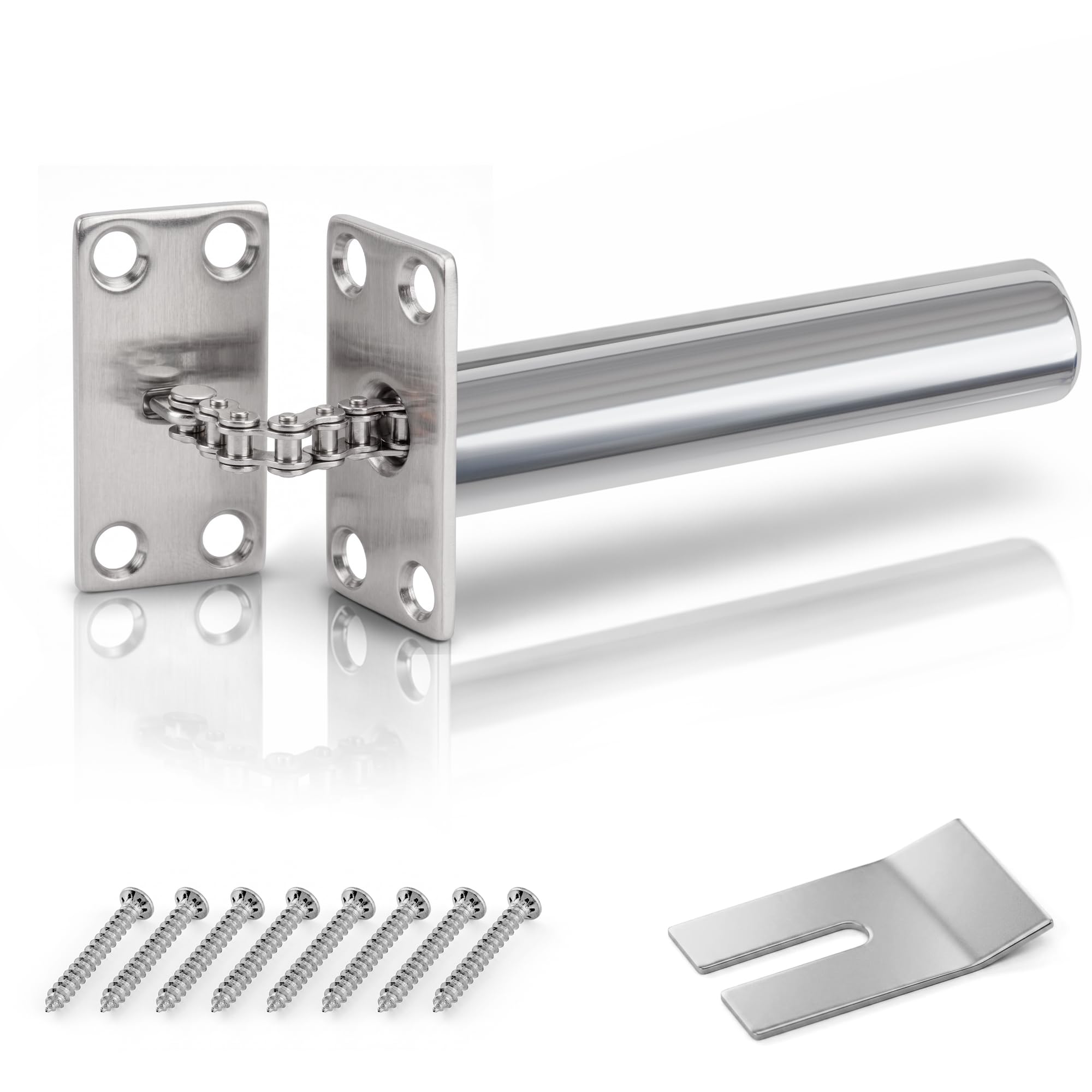 ZAVIA Concealed Door Closers for Internal Door (Up to 50kg Doors) | Metal Soft Close Auto Close | Automatic Concealed Door Closer (Works Well for Right & Left-Handed Doors) (1, Nickel)
