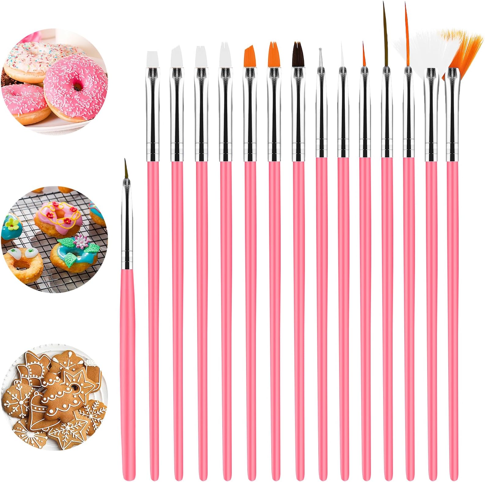 Set De 6 Pinceaux Alimentaires Scrapcooking - Plastique Aluminium Nylon Rose