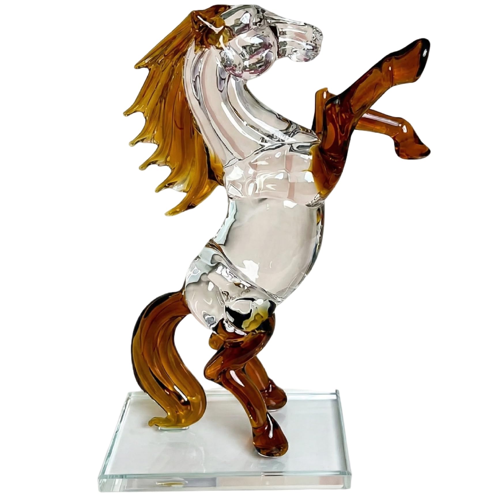 Striegro Horse Decor for Home Crystal Figurines to Attract Success & Wealth Decorative Collectible Glass Animal Figurines for Bookshelf Office Desktop..