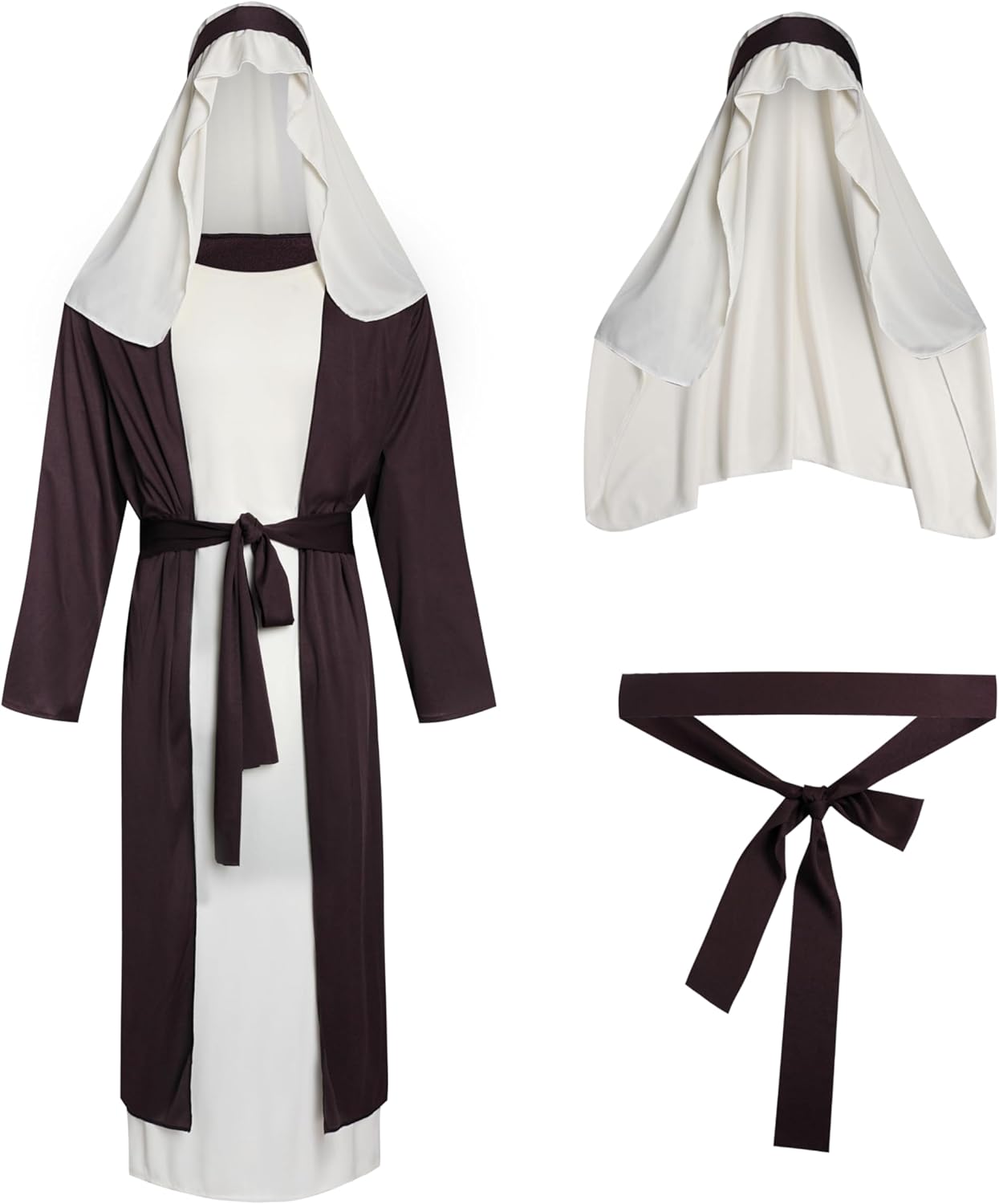 Adult Men's Jesus Joseph Biblical Costume Halloween Shepherd Easter Play Robe Set for Religious Events - Image 3