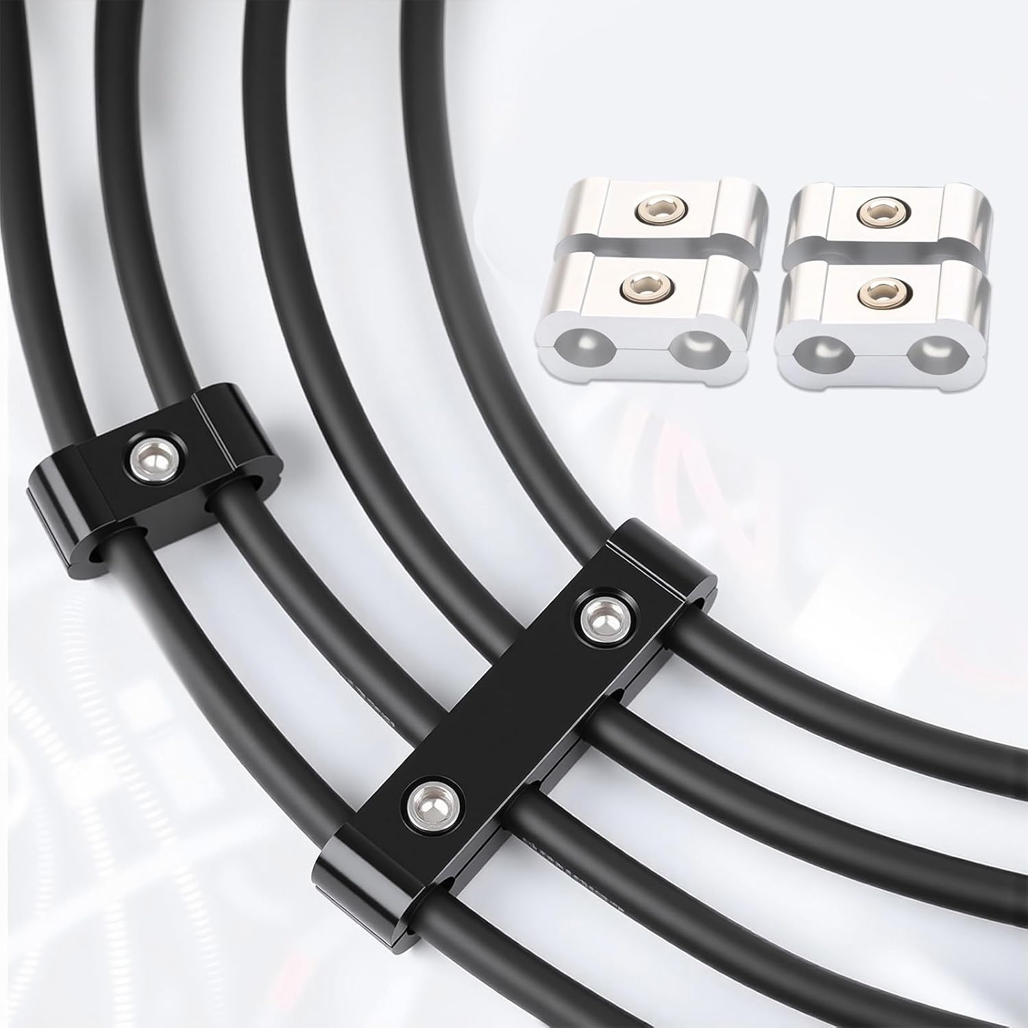Car Engine Spark Plug Wire Separator Divider Set for (silvery)