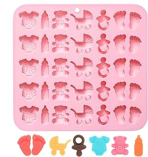 Molding Chocolate Tray, 35 Cell Kitchen Baking Mold, 6.89 x 6.5 Inch Soft Gummy Maker for Toddler Footprints, Perfect Birthdays, Holidays and Christmas Parties