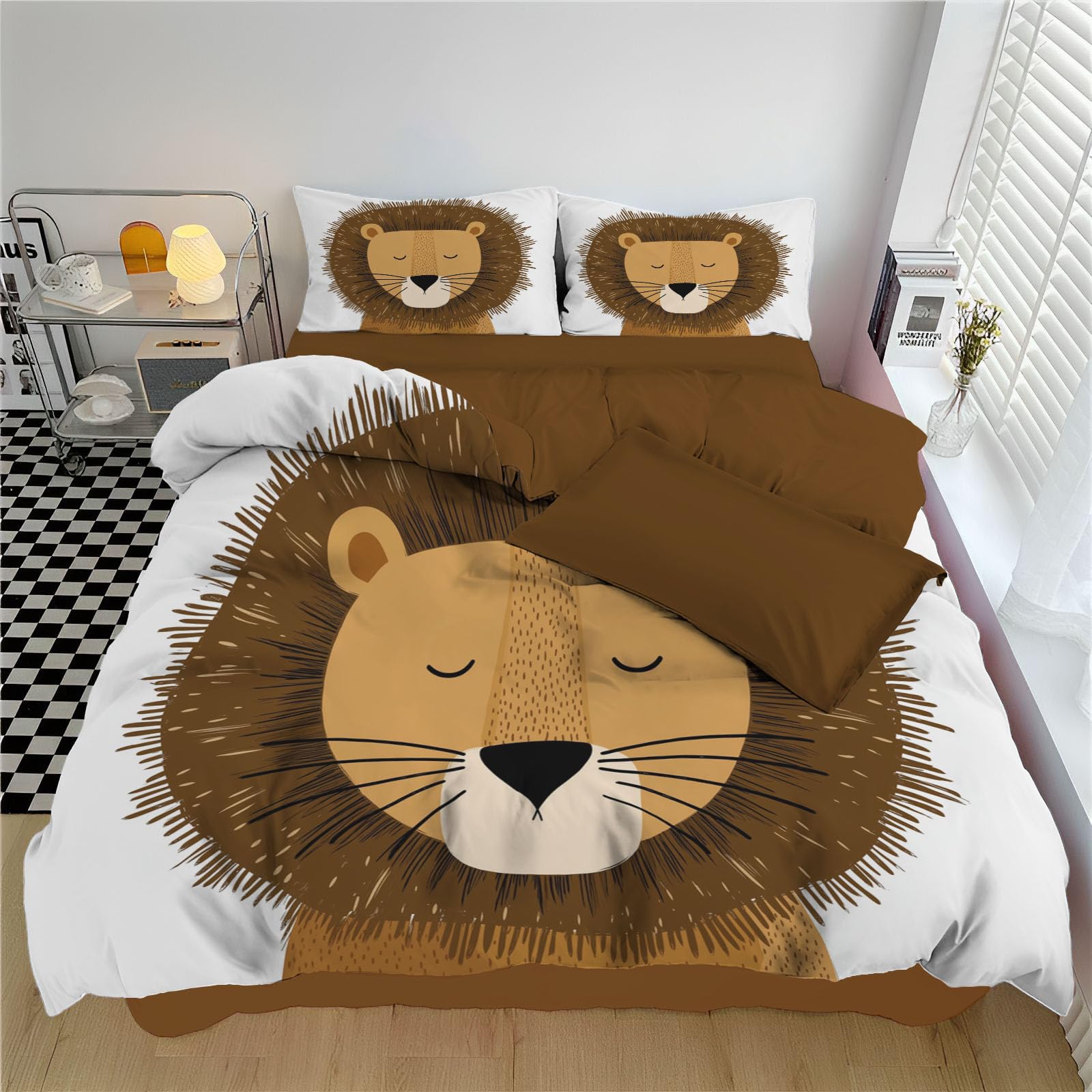 Housse de couette motif lion mignon pour relooker une chambre d'ado