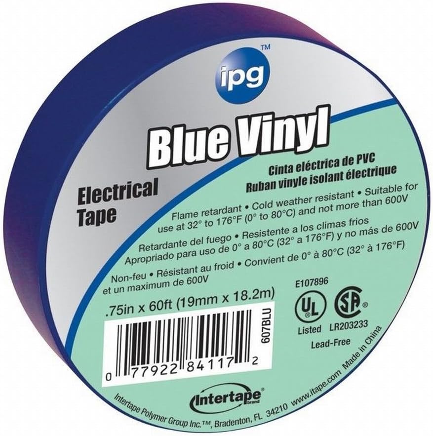 Intertape Polymer Group85831 3 Pack Vinyl Elect Tape, 3/4" X 66', Blue