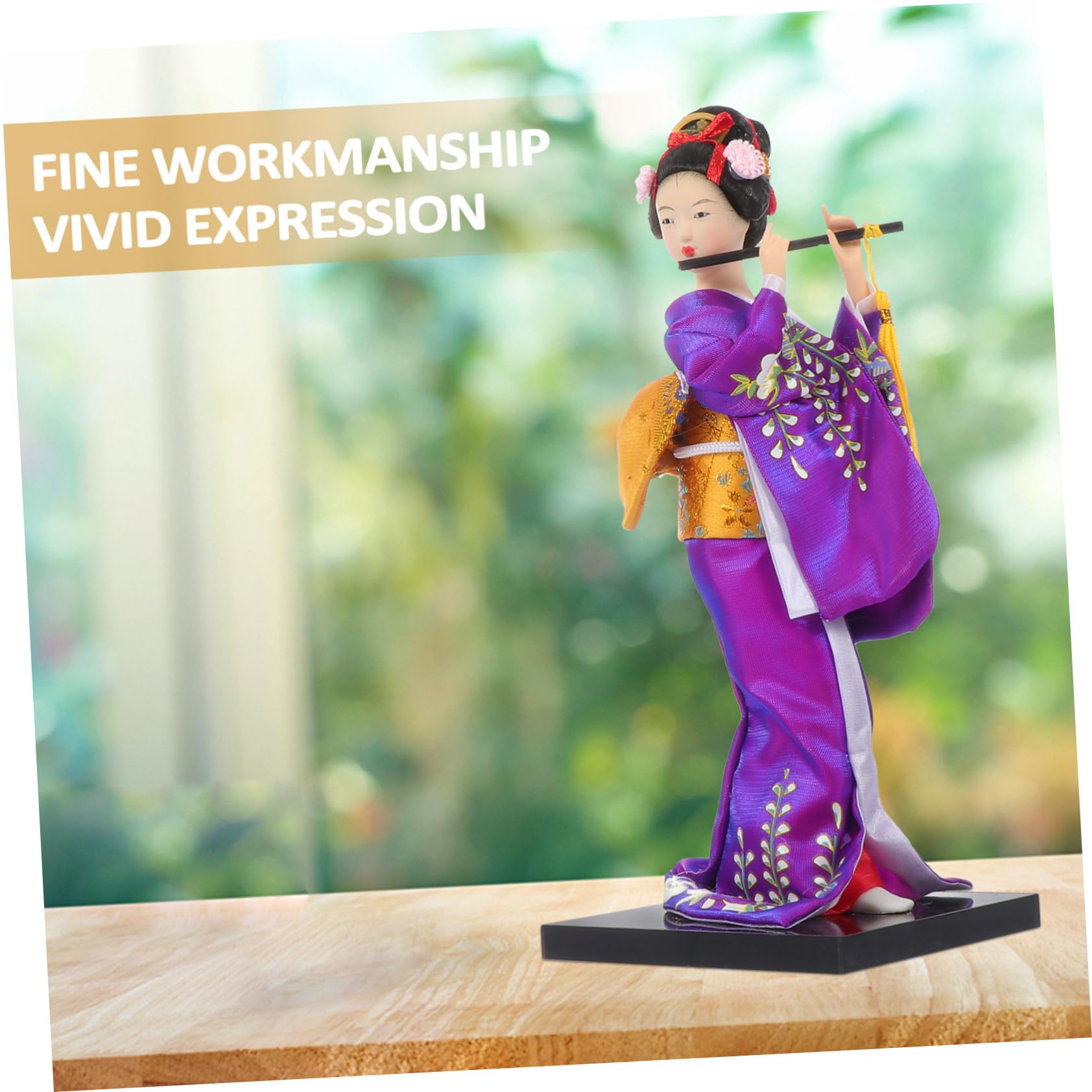 Poupée Geisha - Ethnique - 12 Pouces - Résine Et Tissu - Décoration Maison - Détails Fins