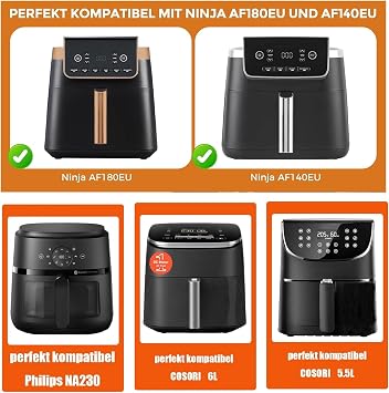 Heißluftfritteuse Zubehör für Ninja Max PRO 62L AF180EU Airfryer Zubehör für COSORI 55L/6L/6.2L/6.5L Silikonform Heißluftfritteuse für Ninja PRO 47L AF140EU BPA-frei